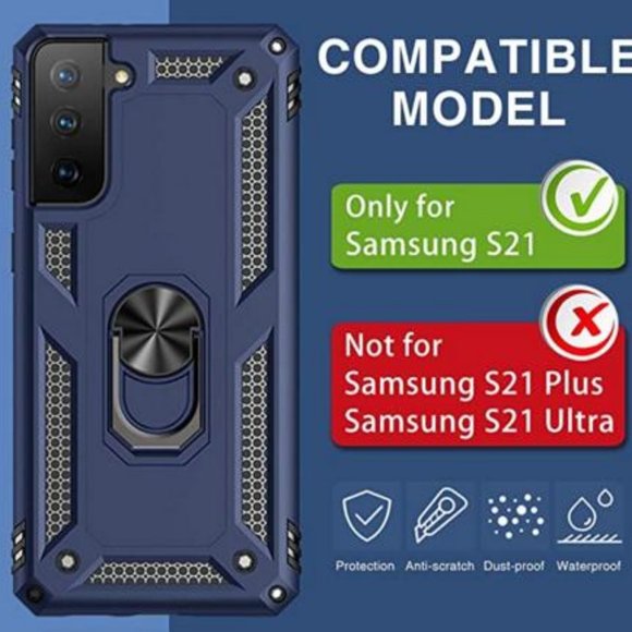 Case for Samsung Galaxy S21 5G Rugged Military Grade Anti-Drop KickStand PC+TPU - Picture 2 of 3